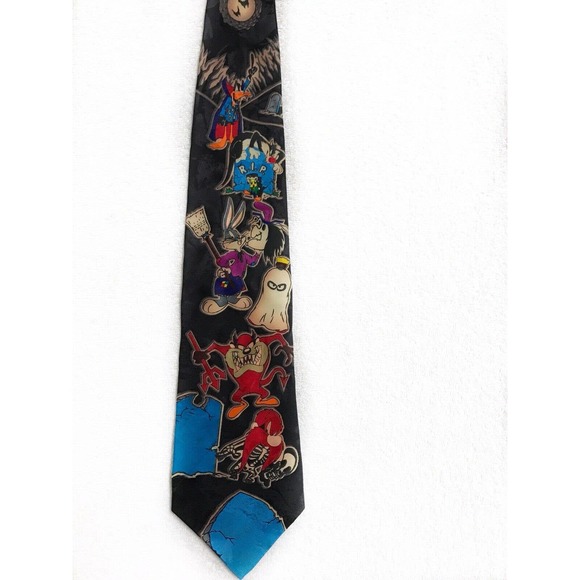 Looney Tunes Mania Halloween Ghost Devil Cartoon Rip Novelty Tie Necktie - Picture 5 of 7